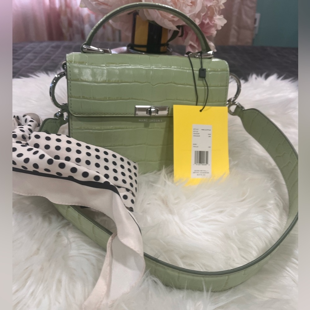 Marc Jacobs Croc embossed mini top handle bag NWT